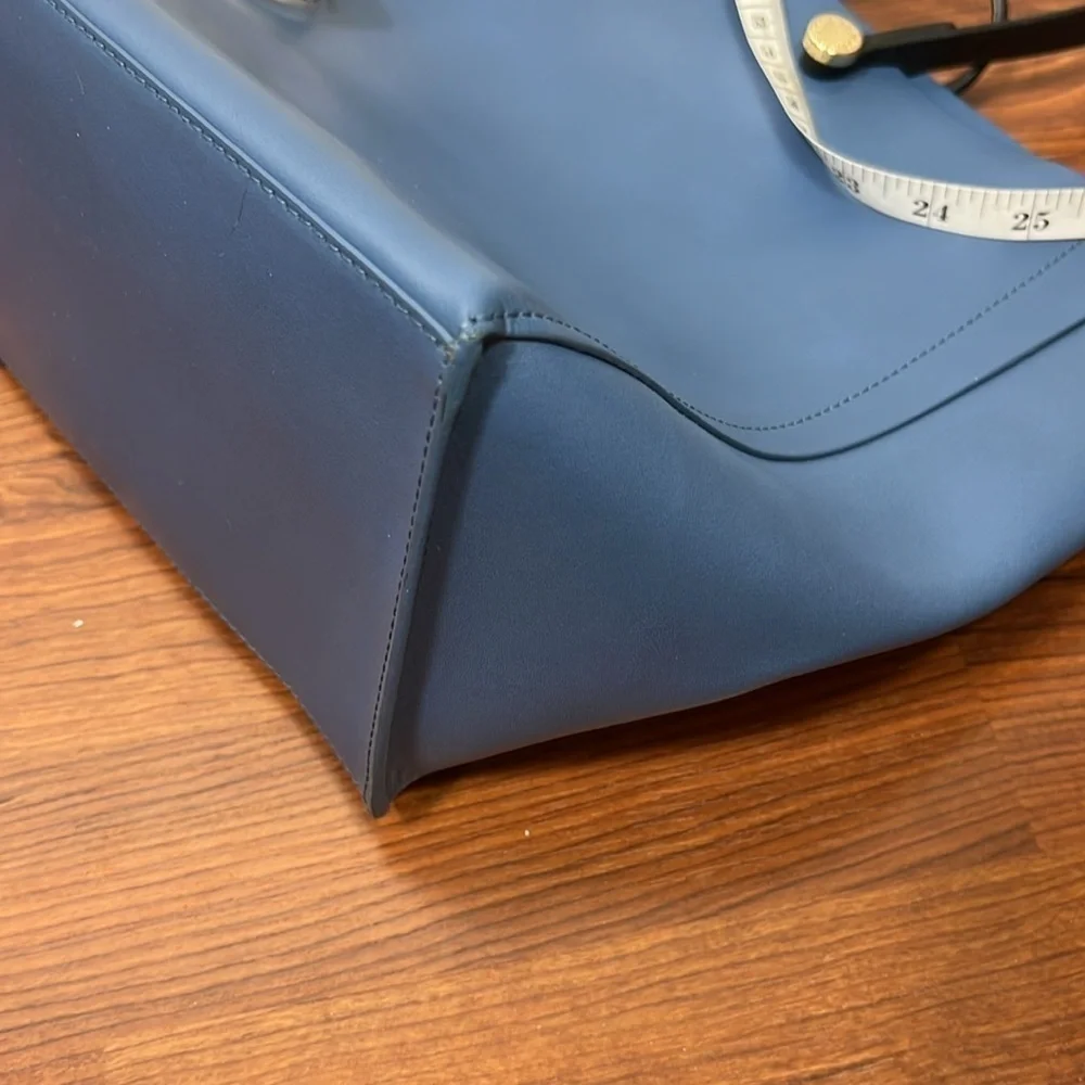 Furla Eden Tote Blue Leather with Interior Clutch Chameleon Print